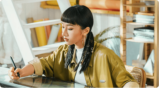 Designer working at a desk